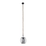 GLOBOSTAR® ORVAL 01689 Μοντέρνο Κρεμαστό Φωτιστικό Οροφής με Ντουί 1 x E27 AC 220-240V IP20 - Μαύρο & Μπεζ - Μ20 x Π20 x Υ20cm