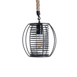 GLOBOSTAR® ORVAL 01689 Μοντέρνο Κρεμαστό Φωτιστικό Οροφής με Ντουί 1 x E27 AC 220-240V IP20 - Μαύρο & Μπεζ - Μ20 x Π20 x Υ20cm