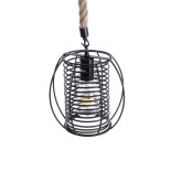 GLOBOSTAR® ORVAL 01689 Μοντέρνο Κρεμαστό Φωτιστικό Οροφής με Ντουί 1 x E27 AC 220-240V IP20 - Μαύρο & Μπεζ - Μ20 x Π20 x Υ20cm