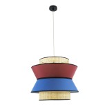 GLOBOSTAR® SAIGE 01919 Boho Κρεμαστό Φωτιστικό Οροφής με Ντουί 1 x E27 AC 220-240V IP20 - Πολύχρωμο - Μ50 x Π50 x Υ43cm