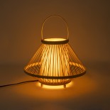 GLOBOSTAR® CATHY 02006 Boho Επιτραπέζιο Φωτιστικό Πορτατίφ με Ντουί 1 x E27 AC 220-240V IP20 - Μπεζ - Μ30 x Π30 x Υ22cm