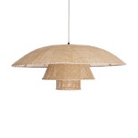 GLOBOSTAR® ZORA 02139 Boho Κρεμαστό Φωτιστικό Οροφής με Ντουί 1 x E27 AC 220-240V IP20 - Μπεζ - Μ80 x Π80 x Υ32cm