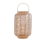 GloboStar® GRAMBIAN 02304 Boho Αυτόνομο Ηλιακό Κρεμαστό/Επιτραπέζιο Φωτιστικό Φαναράκι LED SMD 5W 500lm - Φ30 x Υ48cm - με Ενσωματωμένη Μπαταρία 600mAh - Φωτοβολταϊκό Πάνελ και Αισθητήρα Ημέρας-Νύχτας με Ασύρματο Χειριστήριο IR Μπεζ Μπαμπού Αδιάβροχο IP65
