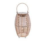 GloboStar® HESPELER 02305 Boho Αυτόνομο Ηλιακό Κρεμαστό/Επιτραπέζιο Φωτιστικό Φαναράκι LED SMD 5W 500lm - Φ25 x Υ45cm - με Ενσωματωμένη Μπαταρία 600mAh - Φωτοβολταϊκό Πάνελ και Αισθητήρα Ημέρας-Νύχτας με Ασύρματο Χειριστήριο IR Μπεζ Μπαμπού Αδιάβροχο IP65