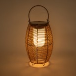 GloboStar® HESPELER 02305 Boho Αυτόνομο Ηλιακό Κρεμαστό/Επιτραπέζιο Φωτιστικό Φαναράκι LED SMD 5W 500lm - Φ25 x Υ45cm - με Ενσωματωμένη Μπαταρία 600mAh - Φωτοβολταϊκό Πάνελ και Αισθητήρα Ημέρας-Νύχτας με Ασύρματο Χειριστήριο IR Μπεζ Μπαμπού Αδιάβροχο IP65