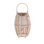 GloboStar® HESPELER 02305 Boho Αυτόνομο Ηλιακό Κρεμαστό/Επιτραπέζιο Φωτιστικό Φαναράκι LED SMD 5W 500lm - Φ25 x Υ45cm - με Ενσωματωμένη Μπαταρία 600mAh - Φωτοβολταϊκό Πάνελ και Αισθητήρα Ημέρας-Νύχτας με Ασύρματο Χειριστήριο IR Μπεζ Μπαμπού Αδιάβροχο IP65