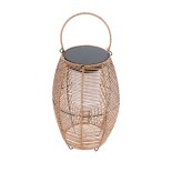 GloboStar® HESPELER 02305 Boho Αυτόνομο Ηλιακό Κρεμαστό/Επιτραπέζιο Φωτιστικό Φαναράκι LED SMD 5W 500lm - Φ25 x Υ45cm - με Ενσωματωμένη Μπαταρία 600mAh - Φωτοβολταϊκό Πάνελ και Αισθητήρα Ημέρας-Νύχτας με Ασύρματο Χειριστήριο IR Μπεζ Μπαμπού Αδιάβροχο IP65