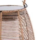 GloboStar® HESPELER 02305 Boho Αυτόνομο Ηλιακό Κρεμαστό/Επιτραπέζιο Φωτιστικό Φαναράκι LED SMD 5W 500lm - Φ25 x Υ45cm - με Ενσωματωμένη Μπαταρία 600mAh - Φωτοβολταϊκό Πάνελ και Αισθητήρα Ημέρας-Νύχτας με Ασύρματο Χειριστήριο IR Μπεζ Μπαμπού Αδιάβροχο IP65