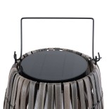 GloboStar® NETLEY 02306 Boho Αυτόνομο Ηλιακό Κρεμαστό/Επιτραπέζιο Φωτιστικό Φαναράκι LED SMD 5W 500lm - Φ30 x Υ50cm - με Ενσωματωμένη Μπαταρία 600mAh - Φωτοβολταϊκό Πάνελ και Αισθητήρα Ημέρας-Νύχτας με Ασύρματο Χειριστήριο IR Γκρι Μπαμπού Αδιάβροχο IP65 Θ