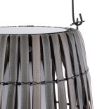 GloboStar® NETLEY 02306 Boho Αυτόνομο Ηλιακό Κρεμαστό/Επιτραπέζιο Φωτιστικό Φαναράκι LED SMD 5W 500lm - Φ30 x Υ50cm - με Ενσωματωμένη Μπαταρία 600mAh - Φωτοβολταϊκό Πάνελ και Αισθητήρα Ημέρας-Νύχτας με Ασύρματο Χειριστήριο IR Γκρι Μπαμπού Αδιάβροχο IP65 Θ