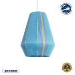 GloboStar® SALERNO 02336 Boho Κρεμαστό Φωτιστικό Καμπάνα Μονόφωτο 1 x E27 IP20 Πολύχρωμο Βαμβακερό Νήμα - Μ50 x Π50 x Υ60cm