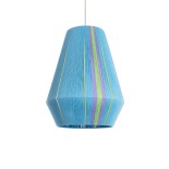 GloboStar® SALERNO 02336 Boho Κρεμαστό Φωτιστικό Καμπάνα Μονόφωτο 1 x E27 IP20 Πολύχρωμο Βαμβακερό Νήμα - Μ50 x Π50 x Υ60cm