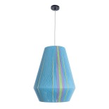 GloboStar® SALERNO 02336 Boho Κρεμαστό Φωτιστικό Καμπάνα Μονόφωτο 1 x E27 IP20 Πολύχρωμο Βαμβακερό Νήμα - Μ50 x Π50 x Υ60cm