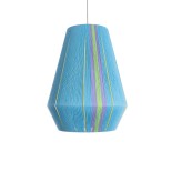GloboStar® SALERNO 02336 Boho Κρεμαστό Φωτιστικό Καμπάνα Μονόφωτο 1 x E27 IP20 Πολύχρωμο Βαμβακερό Νήμα - Μ50 x Π50 x Υ60cm