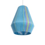 GloboStar® SALERNO 02336 Boho Κρεμαστό Φωτιστικό Καμπάνα Μονόφωτο 1 x E27 IP20 Πολύχρωμο Βαμβακερό Νήμα - Μ50 x Π50 x Υ60cm