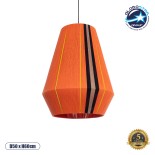GloboStar® SALERNO 02337 Boho Κρεμαστό Φωτιστικό Καμπάνα Μονόφωτο 1 x E27 IP20 Πολύχρωμο Βαμβακερό Νήμα - Μ50 x Π50 x Υ60cm