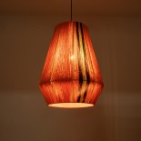 GloboStar® SALERNO 02337 Boho Κρεμαστό Φωτιστικό Καμπάνα Μονόφωτο 1 x E27 IP20 Πολύχρωμο Βαμβακερό Νήμα - Μ50 x Π50 x Υ60cm