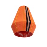GloboStar® SALERNO 02337 Boho Κρεμαστό Φωτιστικό Καμπάνα Μονόφωτο 1 x E27 IP20 Πολύχρωμο Βαμβακερό Νήμα - Μ50 x Π50 x Υ60cm
