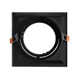 GLOBOSTAR® VITA 77853 Χωνευτή Κινούμενη Βάση για Σποτ AR111 για Ντουί GU10/GU5.3 IP20 - Μαύρο Ματ - Μ18 x Π18 x Υ4.5cm / Q17.5 x 17.5cm