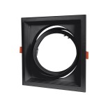 GLOBOSTAR® VITA 77853 Χωνευτή Κινούμενη Βάση για Σποτ AR111 για Ντουί GU10/GU5.3 IP20 - Μαύρο Ματ - Μ18 x Π18 x Υ4.5cm / Q17.5 x 17.5cm