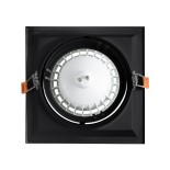 GLOBOSTAR® VITA 77853 Χωνευτή Κινούμενη Βάση για Σποτ AR111 για Ντουί GU10/GU5.3 IP20 - Μαύρο Ματ - Μ18 x Π18 x Υ4.5cm / Q17.5 x 17.5cm