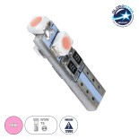 GloboStar® 81035 Λάμπα Αυτοκινήτου LED T5 3xSMD1210 0.48W 18lm 360° DC 12-16V IP20 Φ0.6 x Υ2cm Ροζ