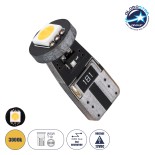 GloboStar® T10 W5W 81081 Λάμπα Αυτοκίνητου LED  2rd Generation Can-Bus Series 1xSMD5050 1W 22lm 120° DC 12V IP20 Φ1 x H2.2cm Θερμό Λευκό 3000K