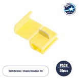 GloboStar® 81649 Cable Terminal - Κλέφτης Ρέυματος από Καλώδιο Max 24A - Κίτρινο - Μ3.2 x Π2 x Υ1.8cm - Πακέτο 20 Τεμαχίων