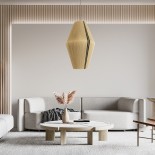 GloboStar® SALERNO 02077 Boho Κρεμαστό Φωτιστικό Καμπάνα Μονόφωτο 1 x E27 IP20 Μπεζ & Μαύρο Βαμβακερό Νήμα - Μ50 x Π50 x Υ80cm