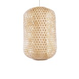 GLOBOSTAR® MAURITIUS 00901 Boho Κρεμαστό Φωτιστικό Οροφής με Ντουί 1 x E27 AC 220-240V IP20 - Μπεζ - Μ40 x Π40 x Υ60cm