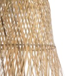 GloboStar® MANILA 01713 Boho Κρεμαστό Φωτιστικό Καμπάνα Μονόφωτο 1 x E27 IP20 Μπεζ Ξύλο - Μ25 x Π25 x Υ60cm