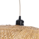 GloboStar® CARIBBEAN 01724 Boho Κρεμαστό Φωτιστικό Πλέγμα Μονόφωτο 1 x E27 IP20 Μπεζ Ξύλο - Μ60 x Π60 x Υ38cm