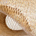 GloboStar® CARIBBEAN 01724 Boho Κρεμαστό Φωτιστικό Πλέγμα Μονόφωτο 1 x E27 IP20 Μπεζ Ξύλο - Μ60 x Π60 x Υ38cm