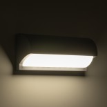 GLOBOSTAR® HORIZON 60692 Φωτιστικό Τοίχου - Απλίκα Εσωτερικού/Εξωτερικού Χώρου LED 15W 1575lm 120° AC175-265V Αδιάβροχο IP65 - Πλαστικό Σώμα - Φυσικό λευκό 4500K - Μ23.5 x Π11 x Υ10cm - Γκρι - Bridgelux Chip - 3 Χρόνια Εγγύηση
