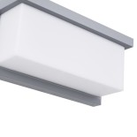 GLOBOSTAR® CITYSCAPE 60698 Φωτιστικό Τοίχου - Απλίκα Εσωτερικού/Εξωτερικού Χώρου LED 18W 1890lm 120° AC175-265V Αδιάβροχο IP65 - Πλαστικό Σώμα - Φυσικό λευκό 4500K - Μ23.5 x Π11 x Υ10cm - Γκρι - Bridgelux Chip - 3 Χρόνια Εγγύηση
