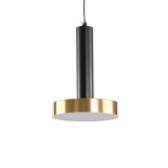 GLOBOSTAR® ZANE 60933 Μοντέρνο Κρεμαστό Φωτιστικό Οροφής LED 18W 2016lm 120° AC 220-240V IP20 Ρυθμιζόμενο Λευκό CCT με Χειριστήριο από 2700K έως 6000K Dimmable - Lumileds SMD Chip - Μαύρο Ματ & Χρυσό - Μ15 x Π15 x Υ20cm - 3 Χρόνια Εγγύηση