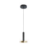 GLOBOSTAR® ZANE 60933 Μοντέρνο Κρεμαστό Φωτιστικό Οροφής LED 18W 2016lm 120° AC 220-240V IP20 Ρυθμιζόμενο Λευκό CCT με Χειριστήριο από 2700K έως 6000K Dimmable - Lumileds SMD Chip - Μαύρο Ματ & Χρυσό - Μ15 x Π15 x Υ20cm - 3 Χρόνια Εγγύηση