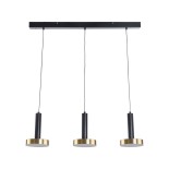 GLOBOSTAR® ZANE 60936 Μοντέρνο Κρεμαστό Φωτιστικό Οροφής LED 54W 6048lm 120° AC 220-240V IP20 Ρυθμιζόμενο Λευκό CCT με Χειριστήριο από 2700K έως 6000K Dimmable - Lumileds SMD Chip - Μαύρο Ματ & Χρυσό - Μ80 x Π15 x Υ20cm - 3 Χρόνια Εγγύηση