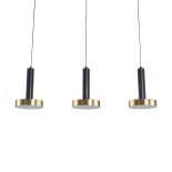 GLOBOSTAR® ZANE 60936 Μοντέρνο Κρεμαστό Φωτιστικό Οροφής LED 54W 6048lm 120° AC 220-240V IP20 Ρυθμιζόμενο Λευκό CCT με Χειριστήριο από 2700K έως 6000K Dimmable - Lumileds SMD Chip - Μαύρο Ματ & Χρυσό - Μ80 x Π15 x Υ20cm - 3 Χρόνια Εγγύηση