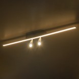 GLOBOSTAR® BARETTI 61226 Φωτιστικό Οροφής Linear Design LED CCT με Κινούμενα Σποτ LED Downlight 24W 2688lm 160° & 45° AC 220-240V IP20  - Εναλλαγή Φωτισμού μέσω Διακόπτη On/Off All In One Ψυχρό 6000k+Φυσικό 4500k+Θερμό 2700k - Μ80 x Π5.5 x Υ5 cm - Μαύρο -