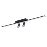 GLOBOSTAR® BARETTI 61226 Φωτιστικό Οροφής Linear Design LED CCT με Κινούμενα Σποτ LED Downlight 24W 2688lm 160° & 45° AC 220-240V IP20  - Εναλλαγή Φωτισμού μέσω Διακόπτη On/Off All In One Ψυχρό 6000k+Φυσικό 4500k+Θερμό 2700k - Μ80 x Π5.5 x Υ5 cm - Μαύρο -