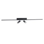 GLOBOSTAR® BARETTI 61226 Φωτιστικό Οροφής Linear Design LED CCT με Κινούμενα Σποτ LED Downlight 24W 2688lm 160° & 45° AC 220-240V IP20  - Εναλλαγή Φωτισμού μέσω Διακόπτη On/Off All In One Ψυχρό 6000k+Φυσικό 4500k+Θερμό 2700k - Μ80 x Π5.5 x Υ5 cm - Μαύρο -
