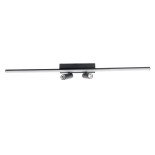 GLOBOSTAR® BARETTI 61226 Φωτιστικό Οροφής Linear Design LED CCT με Κινούμενα Σποτ LED Downlight 24W 2688lm 160° & 45° AC 220-240V IP20  - Εναλλαγή Φωτισμού μέσω Διακόπτη On/Off All In One Ψυχρό 6000k+Φυσικό 4500k+Θερμό 2700k - Μ80 x Π5.5 x Υ5 cm - Μαύρο -