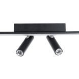 GLOBOSTAR® BARETTI 61226 Φωτιστικό Οροφής Linear Design LED CCT με Κινούμενα Σποτ LED Downlight 24W 2688lm 160° & 45° AC 220-240V IP20  - Εναλλαγή Φωτισμού μέσω Διακόπτη On/Off All In One Ψυχρό 6000k+Φυσικό 4500k+Θερμό 2700k - Μ80 x Π5.5 x Υ5 cm - Μαύρο -