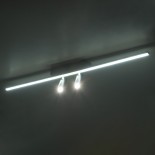 GLOBOSTAR® BARETTI 61226 Φωτιστικό Οροφής Linear Design LED CCT με Κινούμενα Σποτ LED Downlight 24W 2688lm 160° & 45° AC 220-240V IP20  - Εναλλαγή Φωτισμού μέσω Διακόπτη On/Off All In One Ψυχρό 6000k+Φυσικό 4500k+Θερμό 2700k - Μ80 x Π5.5 x Υ5 cm - Μαύρο -