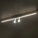 GLOBOSTAR® BARETTI 61226 Φωτιστικό Οροφής Linear Design LED CCT με Κινούμενα Σποτ LED Downlight 24W 2688lm 160° & 45° AC 220-240V IP20  - Εναλλαγή Φωτισμού μέσω Διακόπτη On/Off All In One Ψυχρό 6000k+Φυσικό 4500k+Θερμό 2700k - Μ80 x Π5.5 x Υ5 cm - Μαύρο -