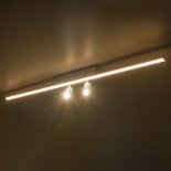 GLOBOSTAR® BARETTI 61227 Φωτιστικό Οροφής Linear Design LED CCT με Κινούμενα Σποτ LED Downlight 24W 2688lm 160° & 45° AC 220-240V IP20  - Εναλλαγή Φωτισμού μέσω Διακόπτη On/Off All In One Ψυχρό 6000k+Φυσικό 4500k+Θερμό 2700k - Μ80 x Π5.5 x Υ5 cm - Λευκό -