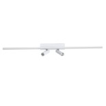 GLOBOSTAR® BARETTI 61227 Φωτιστικό Οροφής Linear Design LED CCT με Κινούμενα Σποτ LED Downlight 24W 2688lm 160° & 45° AC 220-240V IP20  - Εναλλαγή Φωτισμού μέσω Διακόπτη On/Off All In One Ψυχρό 6000k+Φυσικό 4500k+Θερμό 2700k - Μ80 x Π5.5 x Υ5 cm - Λευκό -