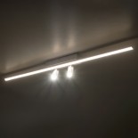 GLOBOSTAR® BARETTI 61227 Φωτιστικό Οροφής Linear Design LED CCT με Κινούμενα Σποτ LED Downlight 24W 2688lm 160° & 45° AC 220-240V IP20  - Εναλλαγή Φωτισμού μέσω Διακόπτη On/Off All In One Ψυχρό 6000k+Φυσικό 4500k+Θερμό 2700k - Μ80 x Π5.5 x Υ5 cm - Λευκό -