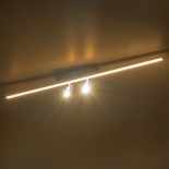 GLOBOSTAR® BARETTI 61228 Φωτιστικό Οροφής Linear Design LED CCT με Κινούμενα Σποτ LED Downlight 24W 2688lm 160° & 45° AC 220-240V IP20  - Εναλλαγή Φωτισμού μέσω Διακόπτη On/Off All In One Ψυχρό 6000k+Φυσικό 4500k+Θερμό 2700k - Μ80 x Π5.5 x Υ5 cm - Χρυσό -